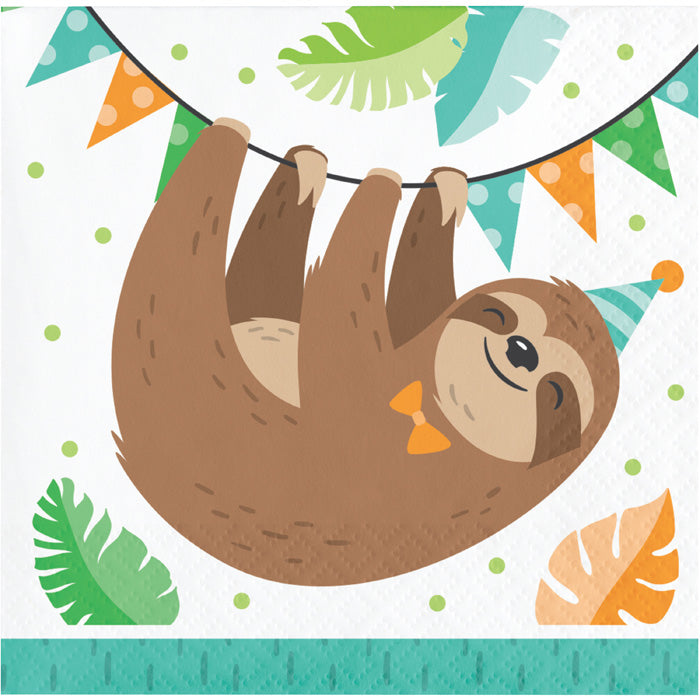 Sloth Party Beverage Napkins, Pack Of 16 by Creative Converting