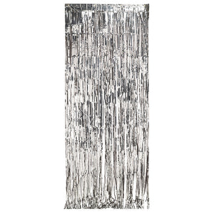 Sparkling Silver Metallic Foil Fringe Door Curtain