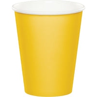School Bus Yellow Hot/Cold Paper Paper Cups 9 Oz., 8 ct by Creative Converting