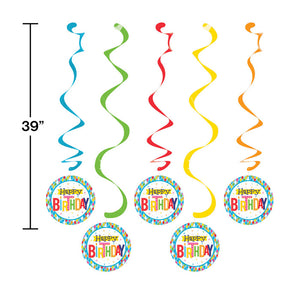 Bright Birthday Dizzy Danglers, 5 ct Party Decoration