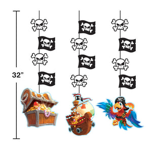 Pirate Treasure Hanging Cutouts, 3 ct Party Decoration