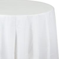 White Round Plastic Tablecover, 82