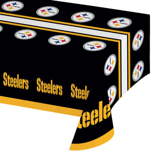 Pittsburgh Steelers Plastic Table Cover, 54" x 102" by Creative Converting
