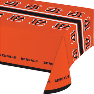 Cincinnati Bengals Plastic Table Cover, 54" x 102" by Creative Converting
