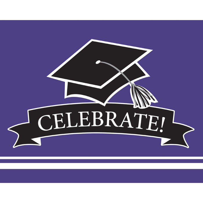 Graduation School Spirit Purple Invitations, 25 ct by Creative Converting