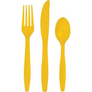 School Bus Yellow Assorted Cutlery, 18 ct by Creative Converting