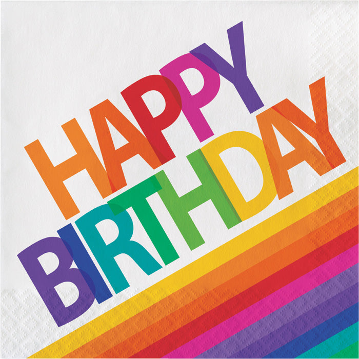 Rainbow Birthday Napkins, 16 ct by Creative Converting