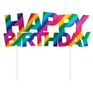 Rainbow Foil Happy Birthday Cake Topper by Creative Converting