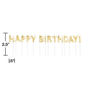 Gold Happy Birthday Pick Candles, 14 ct Party Decoration