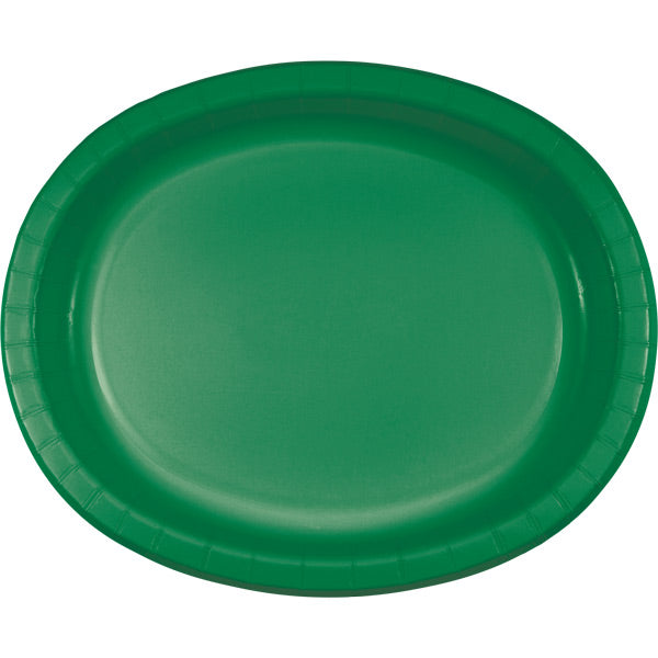 Emerald Green Oval Platter 10" X 12", 8 ct by Creative Converting