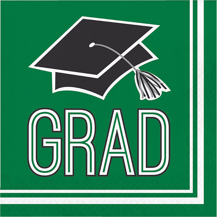 Graduation School Spirit Green Napkins, 36 ct by Creative Converting