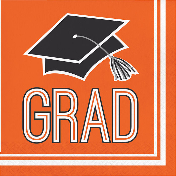 Graduation School Spirit Orange Napkins, 36 ct by Creative Converting