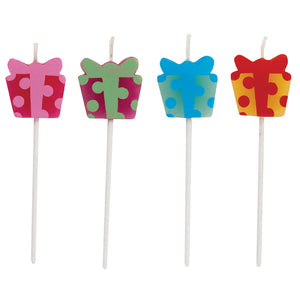 Present Shaped Pick Candles, 4 ct by Creative Converting