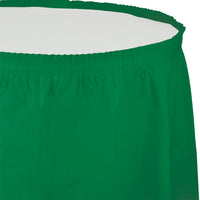 Emerald Green Plastic Tableskirt, 14' X 29