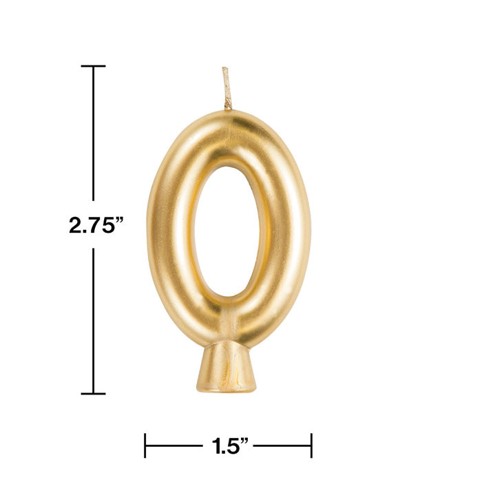 Gold 0 Candle Party Decoration