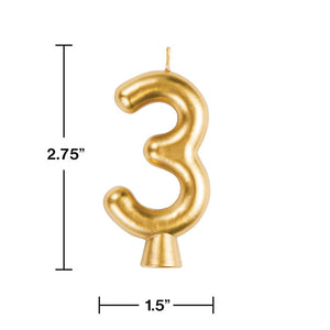 Gold 3 Candle Party Decoration