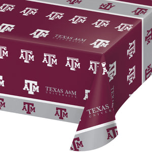 Texas A And M University Plastic Table Cover, 54" X 108" by Creative Converting