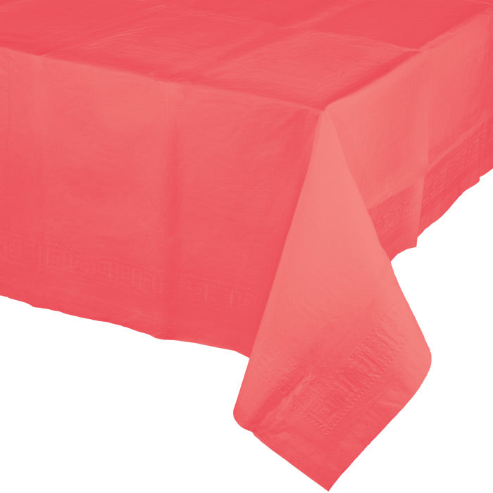 Coral Tablecover 54"X 108" Polylined Tissue by Creative Converting